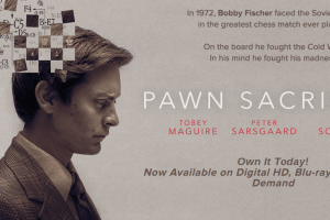 Poster van Bobby Fisher (gespeeld doorTobey Maguire) in film Pawn Sacrifice van Bleecker Street